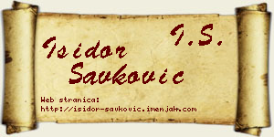 Isidor Savković vizit kartica